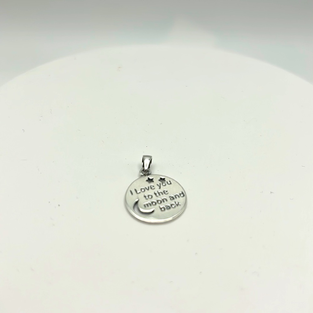 Sterling silver I love you to the moon and back pendant